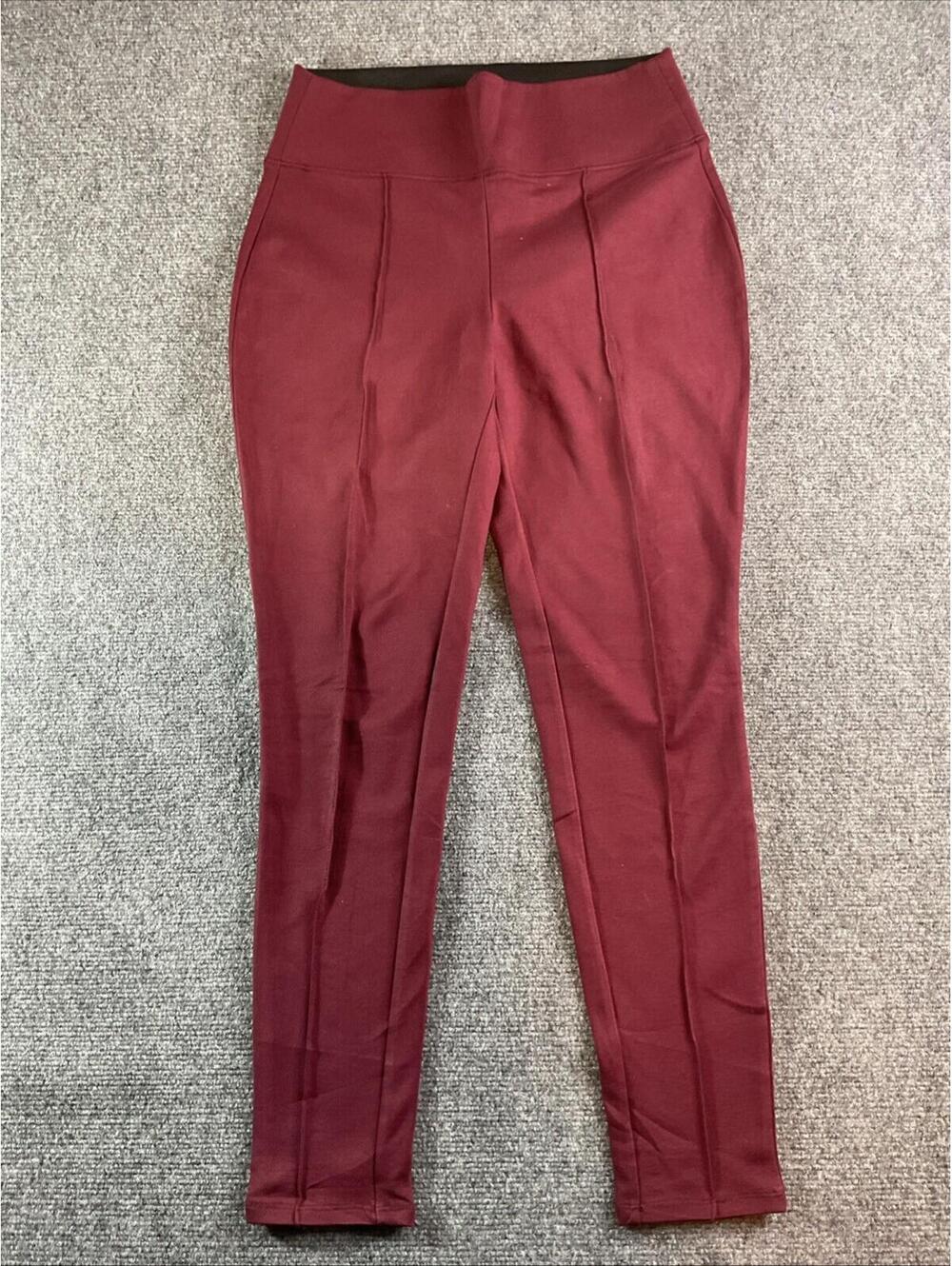 Nine West Leggings Womens Medium  Burgundy High Rise Ponte Stretch Ankle Pants